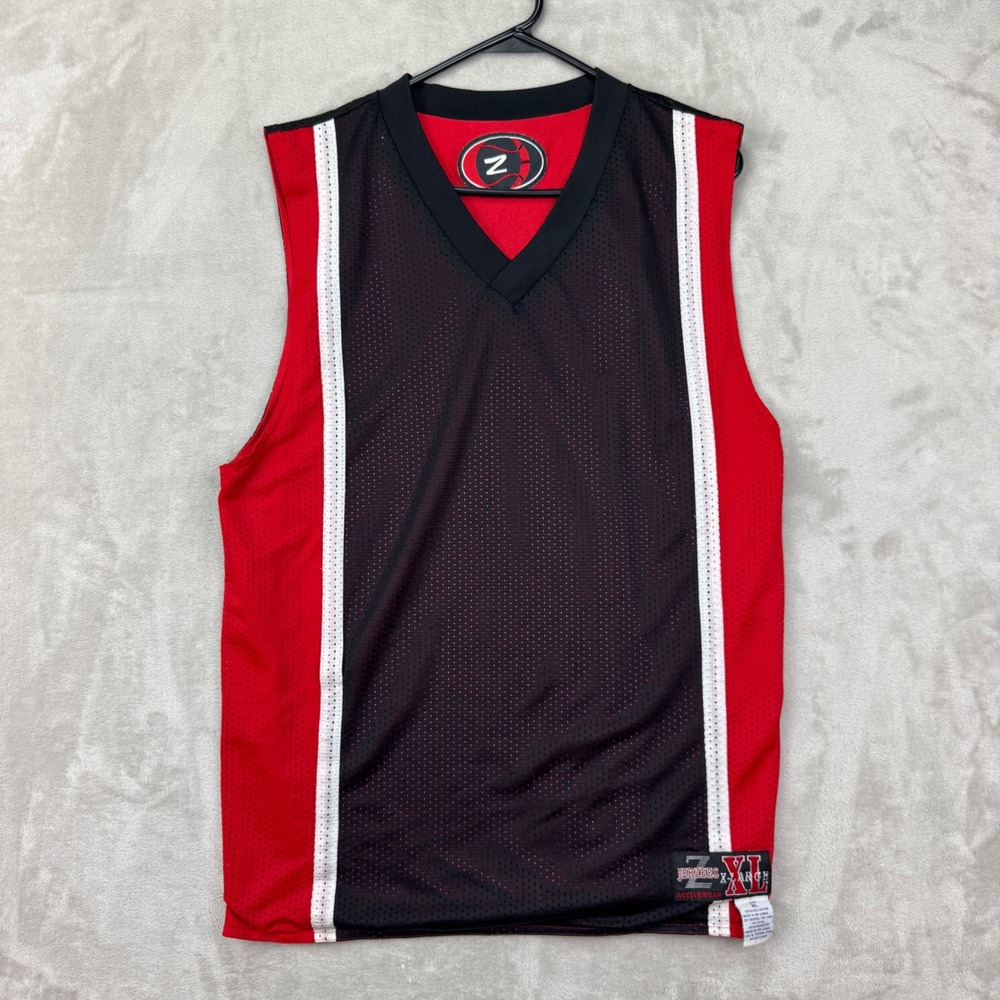 Vintage Jerzees Basketball Jersey Mens XL Shiny Mesh Sleeveless‎ Reversible
